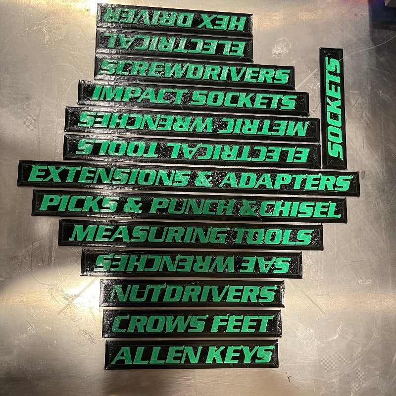 3d Printed US General Series2 Toolbox Labels